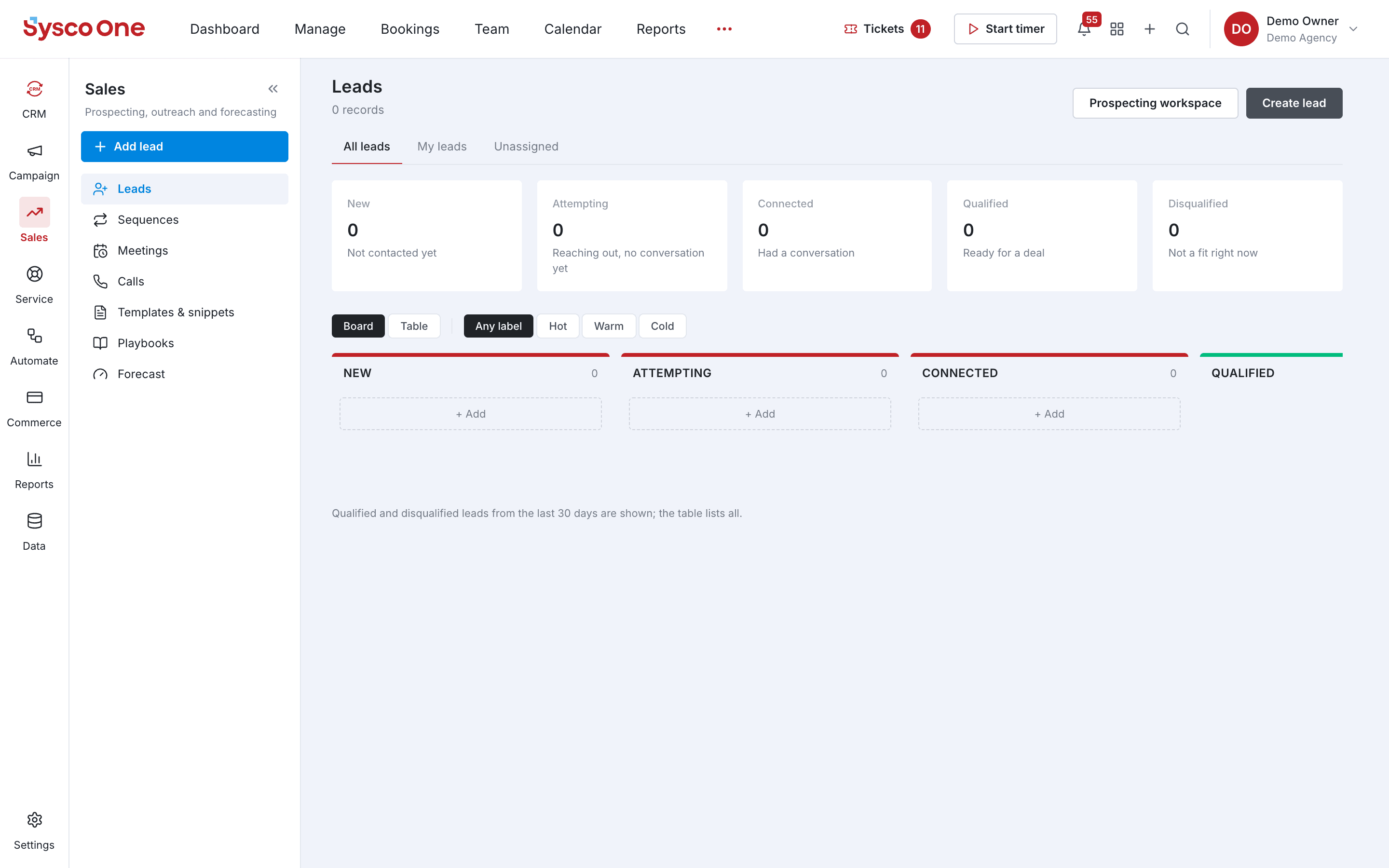 The Sales engagement module in sysco.one