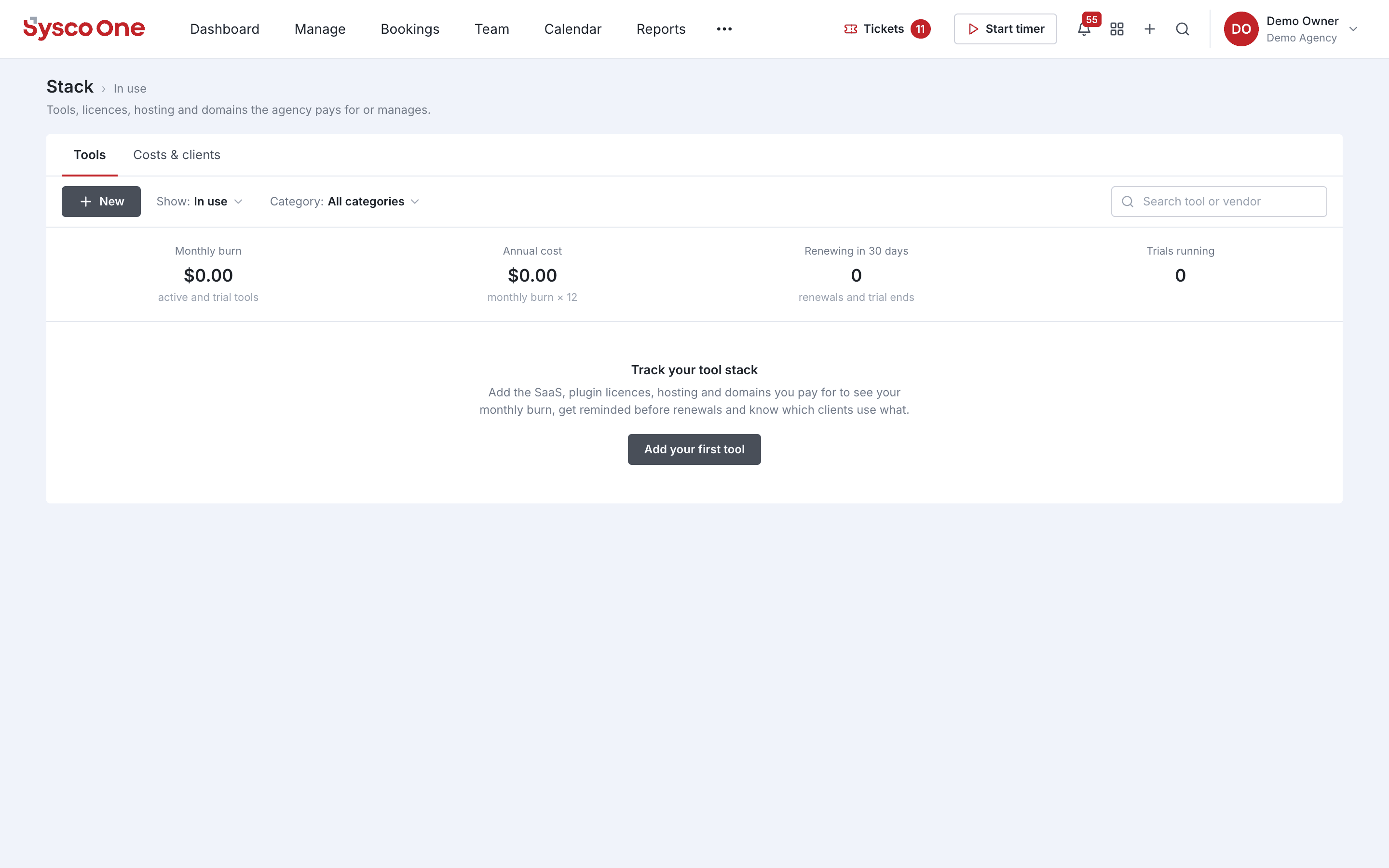 The Stack module in sysco.one